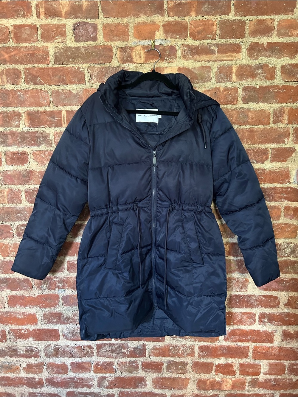 Rebecca Mincoff Women's Navy Puffer Coat with Hood